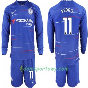 Koszulka Chelsea Pedro 11 Dziecięcy Domowe Koszulki Piłkarskie 2018-2019 Długi Rękaw